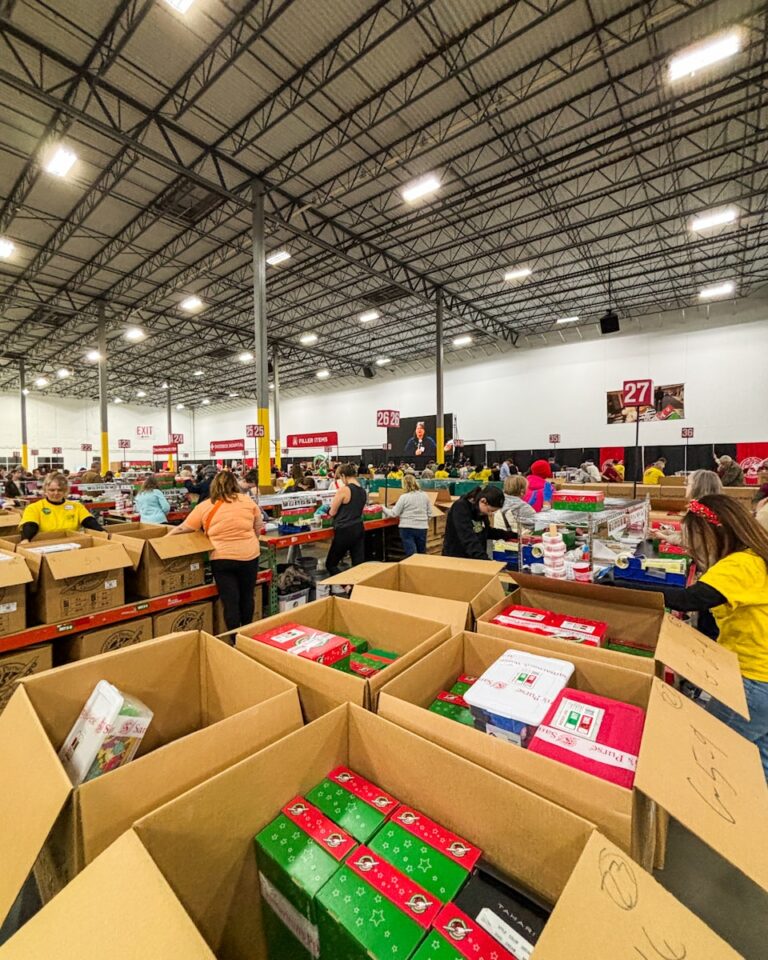 A large warehouse filled with lots of boxes